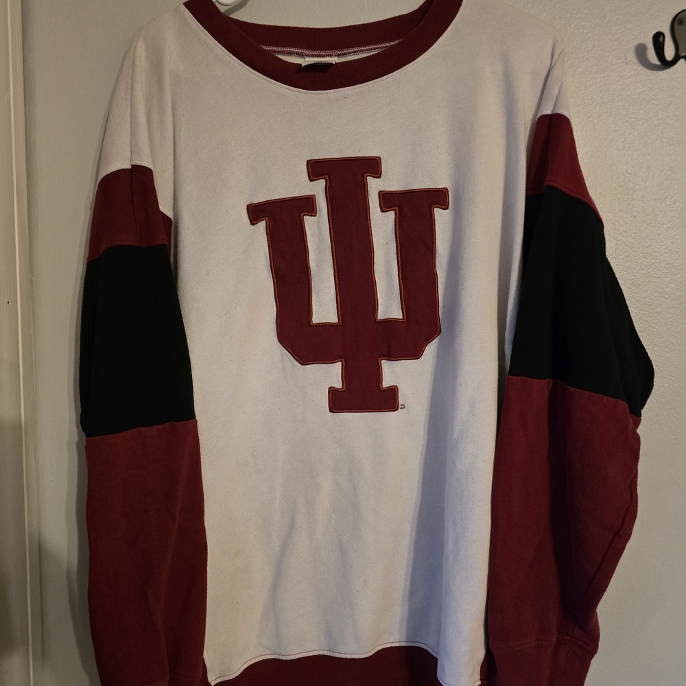 PINK Victoria's Secret Red and White Crewneck Sweater INDIANA HOOSIERS